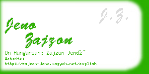 jeno zajzon business card